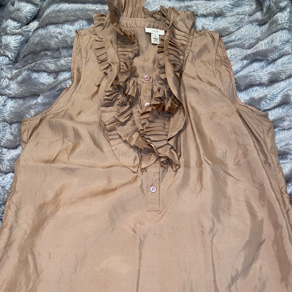 J. Crew Silk Ruffled Top
